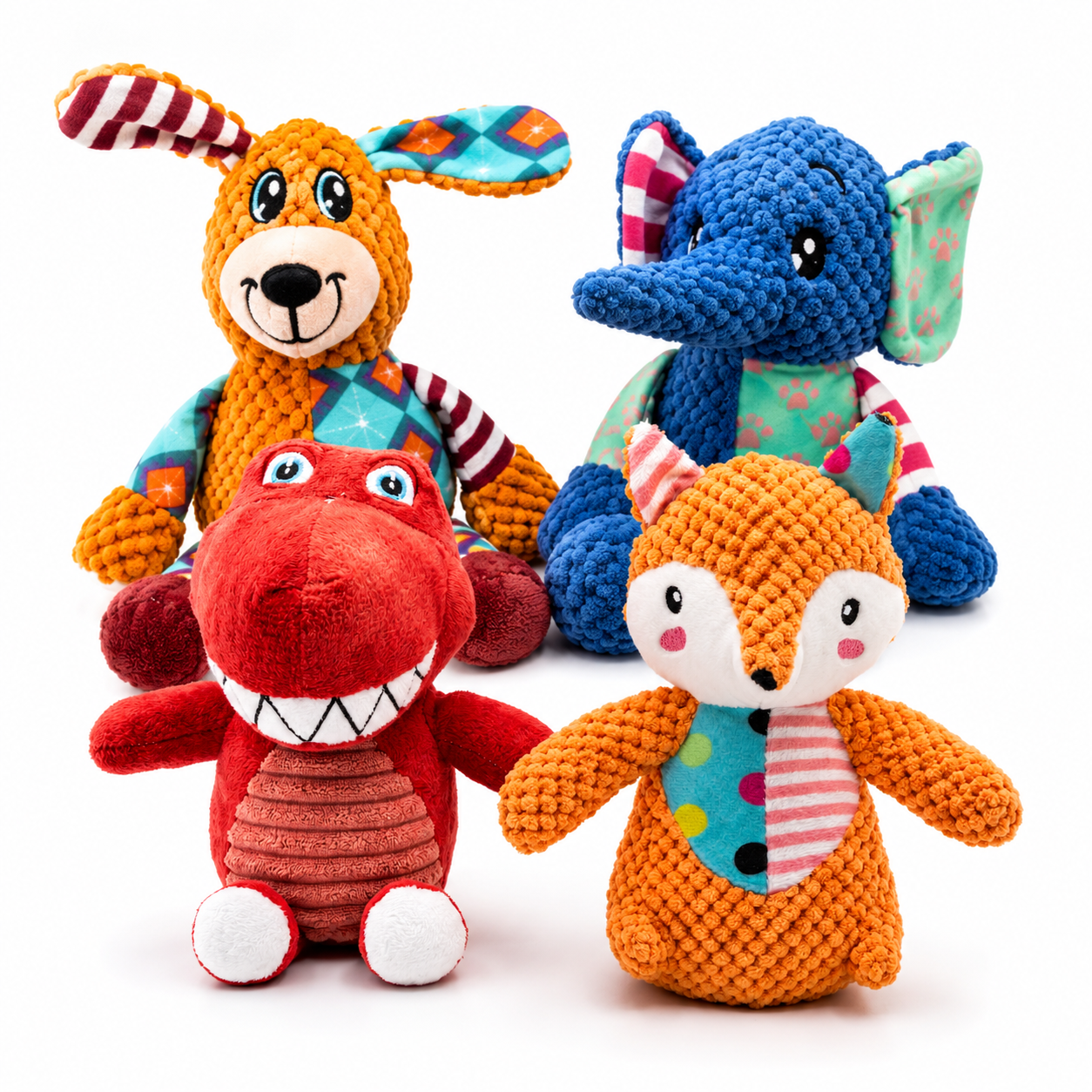 Peluche aleatorio (dino, zorro, elefante o perro) - Regalo promocional