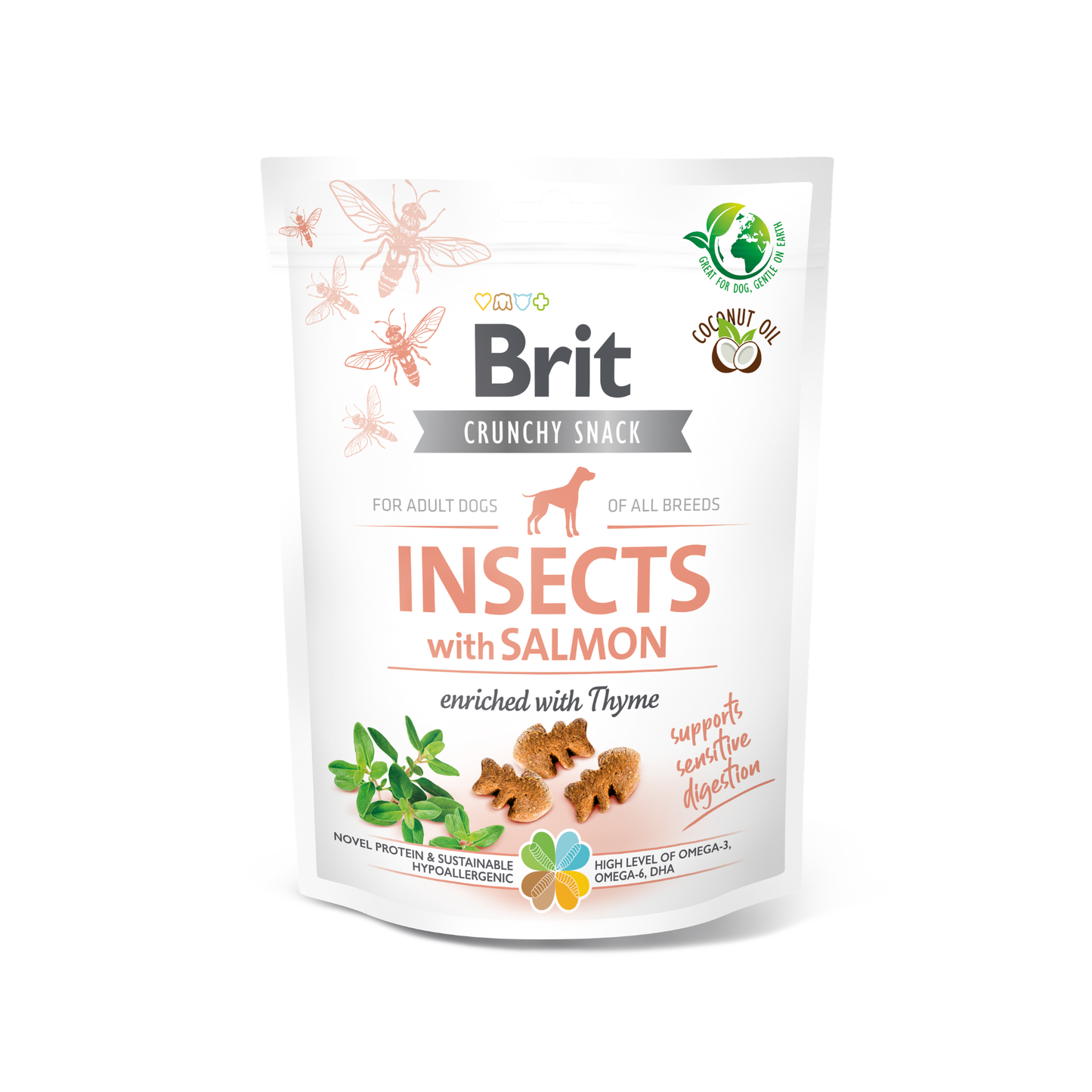 BRIT CRUNCHY SNACK INSECTS WITH SALMON - 200 GR