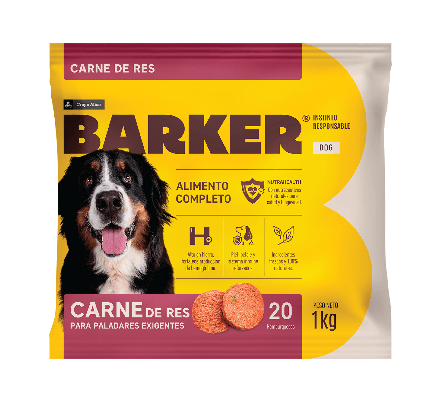 Hamburguesa Carne de Res 20 und. 1 Kg