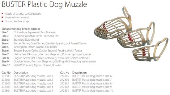 Bozal Plastico para Perros N°9