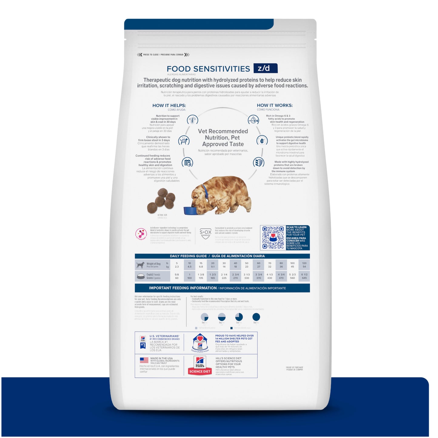 Hill's z/d alimento para perro sensibilidades alimentarias