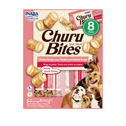 CHURU BITES DOG- RECETA DE POLLO Y SALMON - 8 UND