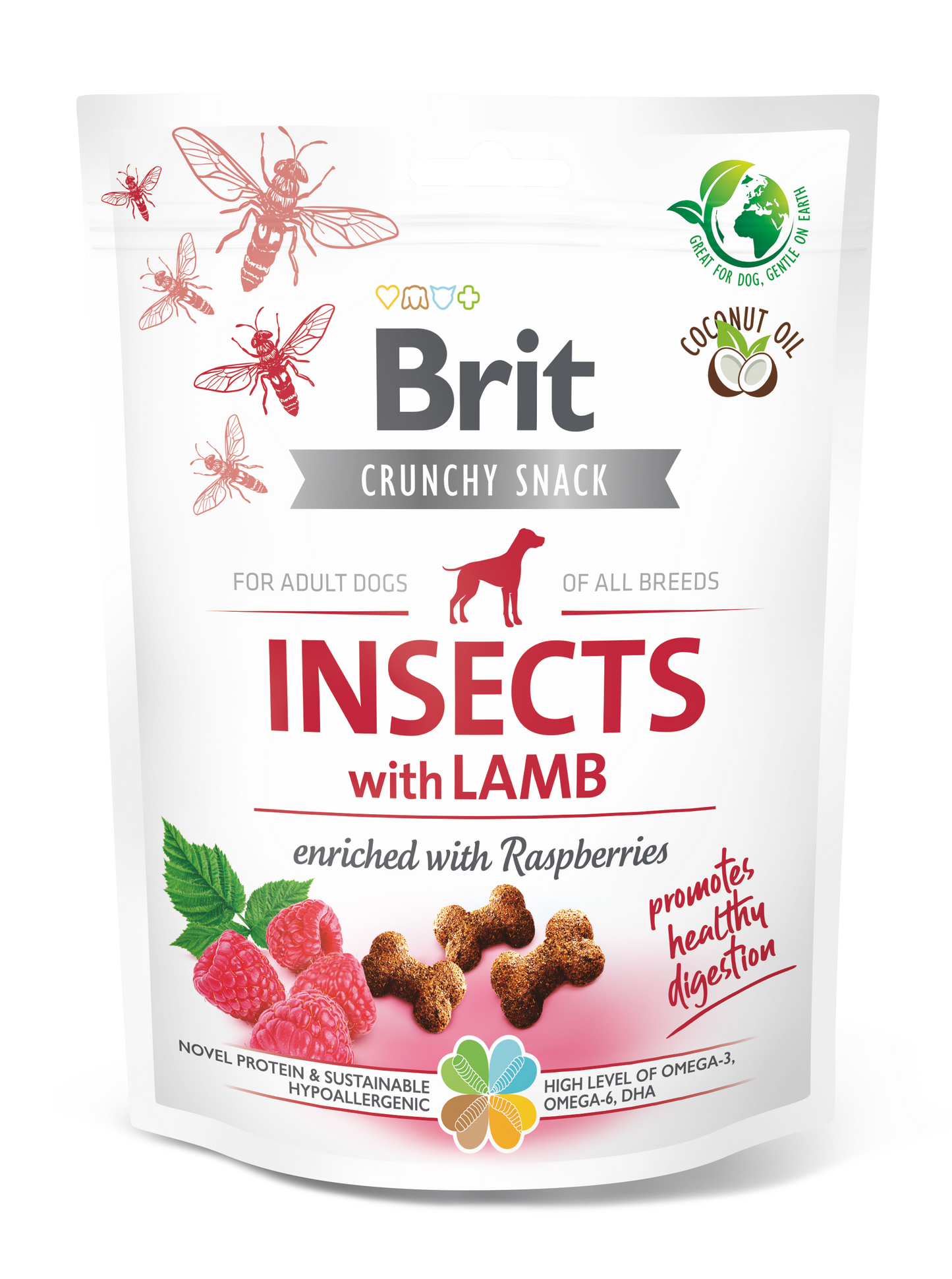 BRIT CRUNCHY SNACK INSECTS WITH LAMB - 200 GR