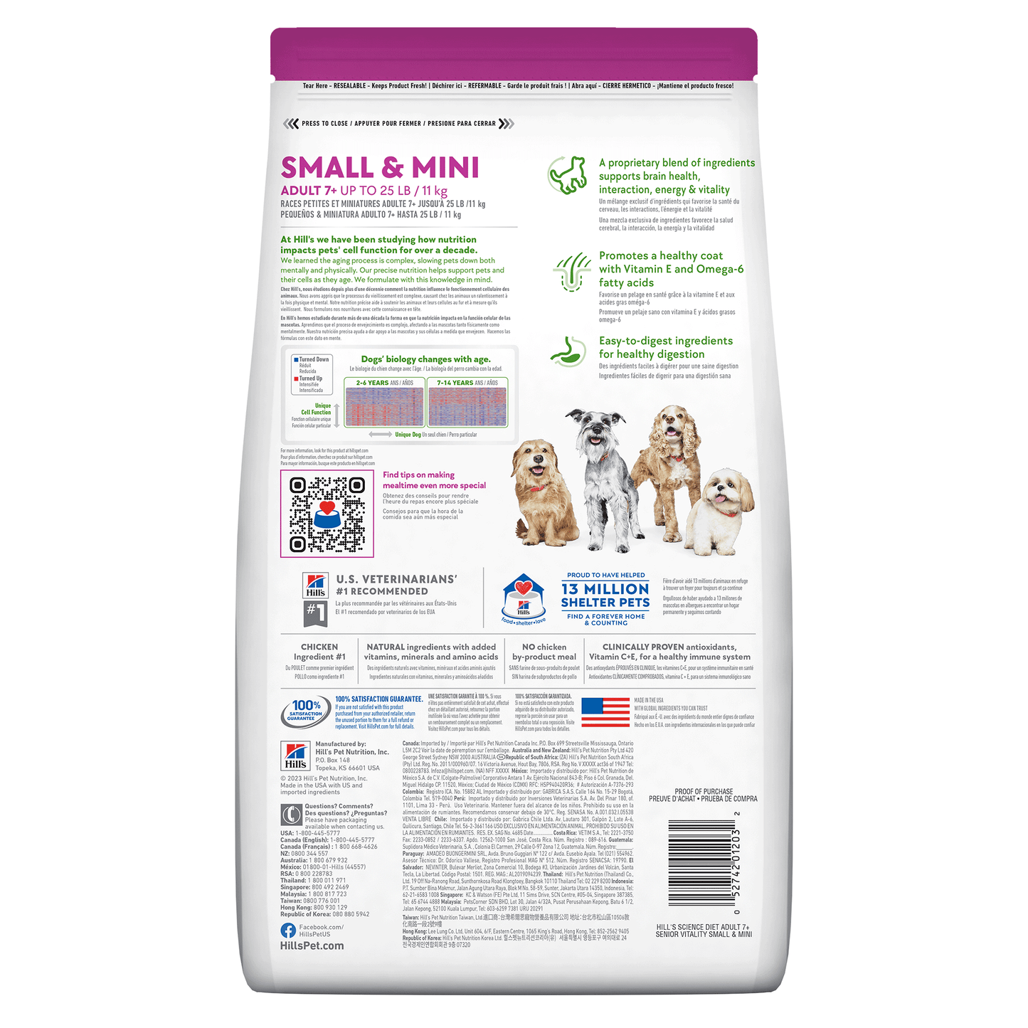 Hill's Senior Vitality alimento para perro senior raza pequeña y mini 1.6Kg