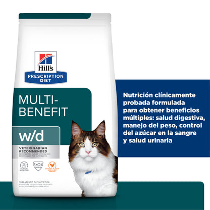 Hill's w/d alimento para gato manejo de peso/glucosa 1.8 Kg