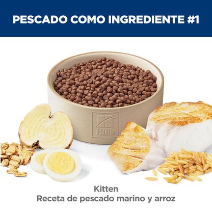 Hill's Science Diet Kitten alimento saludable para gatito receta de pescado marino, 1.5kg