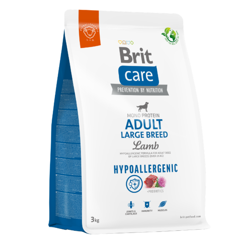 BRIT CARE ADULT  HYPOALLERGENIC LARGE BREED L&R - 3 KG