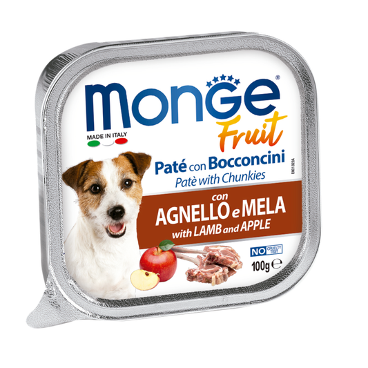 Monge CANINE FRUIT CORDERO Y MANZANA - 100 G