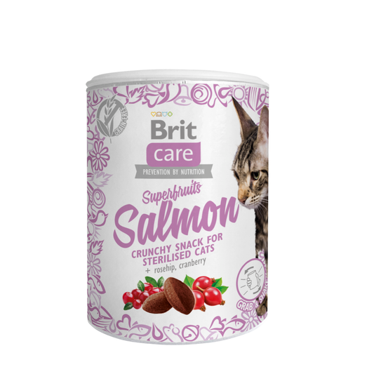 BRIT CARE CAT SNACK SUPERFRUITS SALMON - 100 G