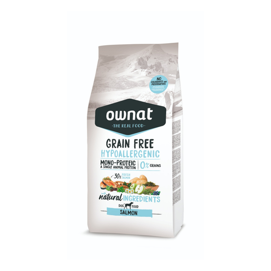 Ownat Grain Free Hypoallergenic Salmon – Alimento Premium Monoproteico para Perros Sensibles