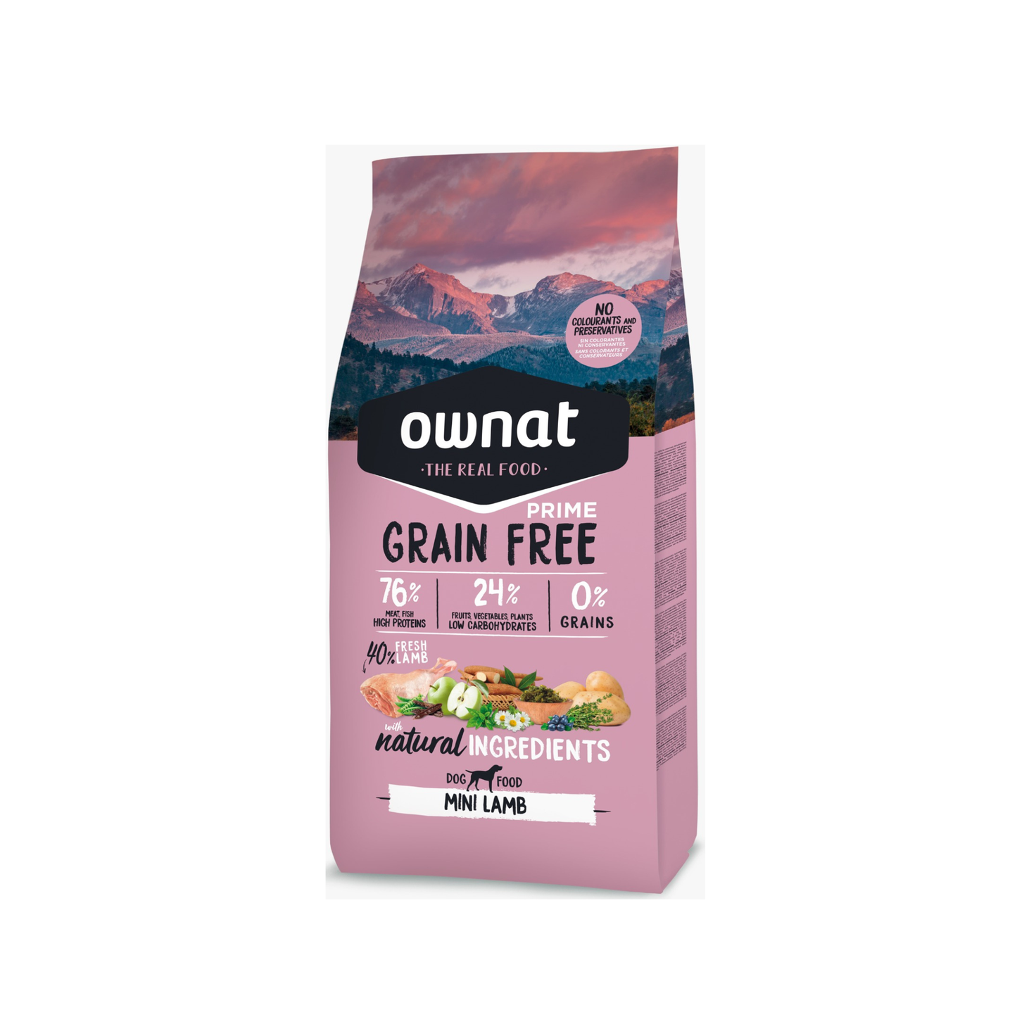 Ownat Prime Grain Free Mini Lamb – Alimento Premium Sin Cereales para Perros de Razas Pequeñas con Cordero Fresco