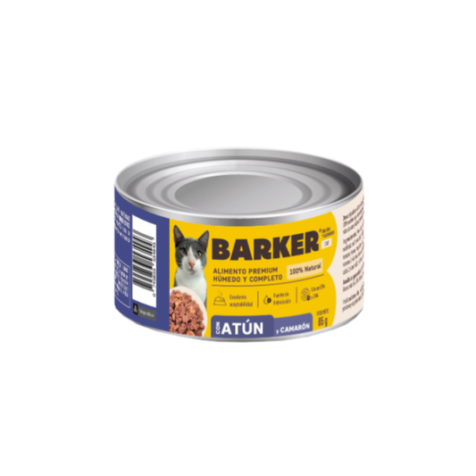 BARKER LATA GATOS ATÚN Y CAMARÓN (85g)