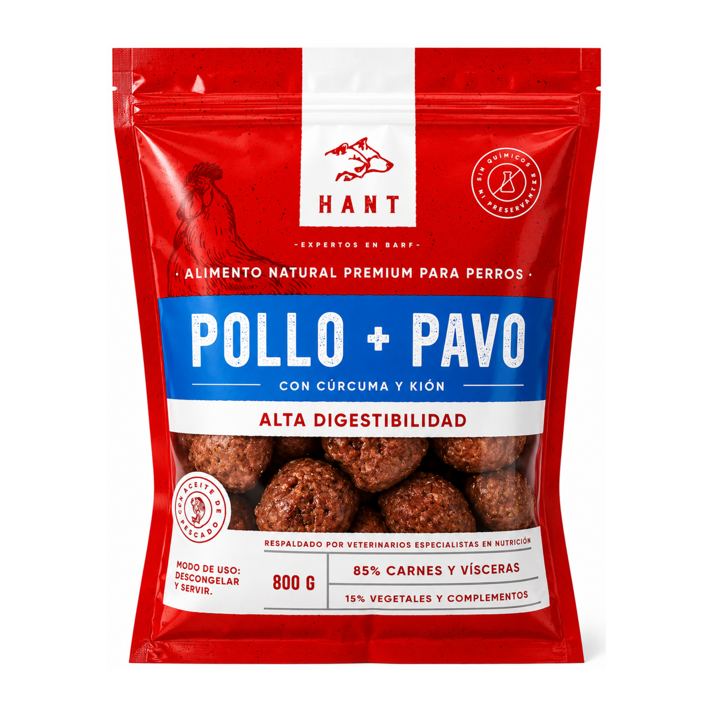 Hant Albondigas Pollo + Pavo Perro 800 Gr