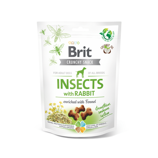BRIT CRUNCHY SNACK INSECTS WITH RABBIT - 200 GR