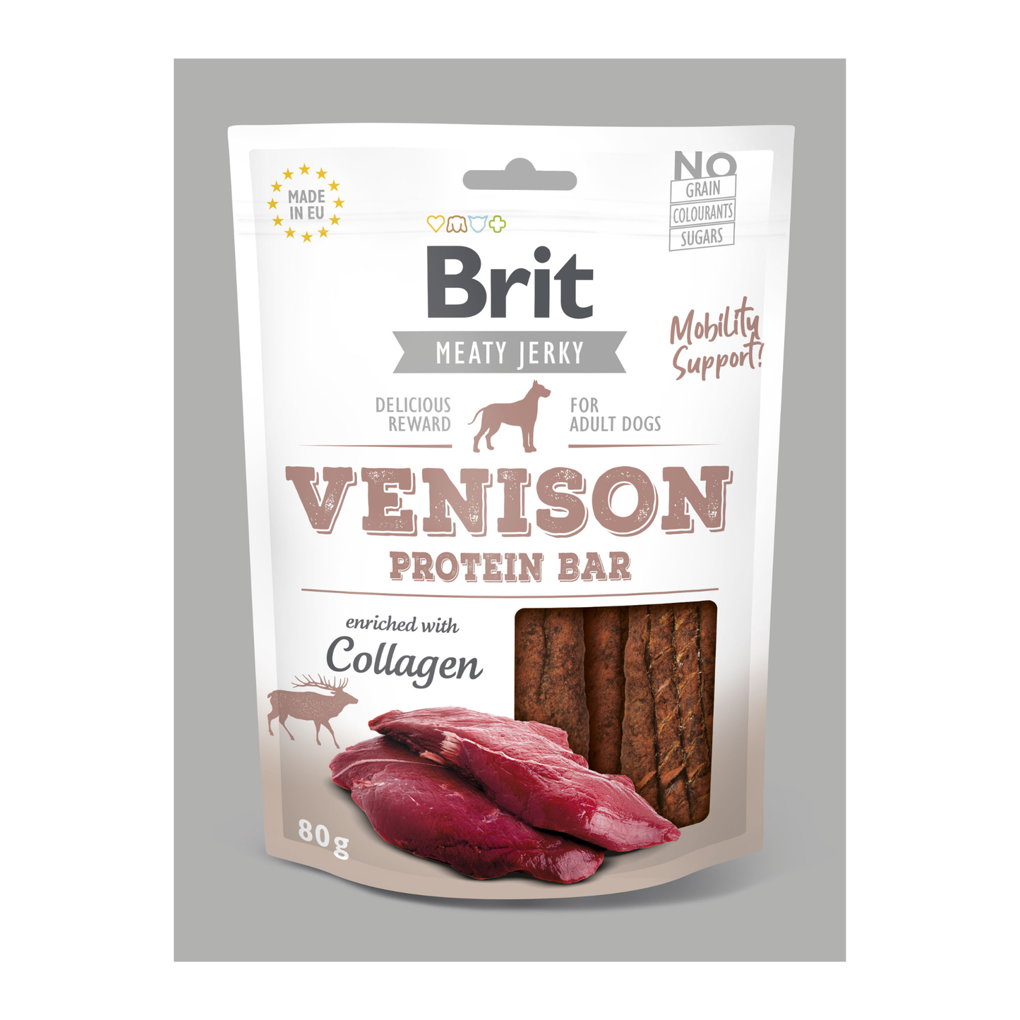 BRIT JERKY SNACK VENISON PROTEIN BAR FOR DOGS
