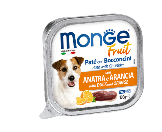 Monge CANINE FRUIT PATO Y NARANJA - 100 G